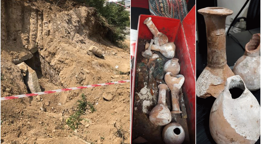 Bin 800 yıllık taş sandık mezar bulundu