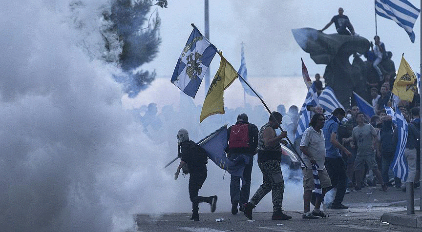 Selanik'te olaylı 'Makedonya' gösterisi