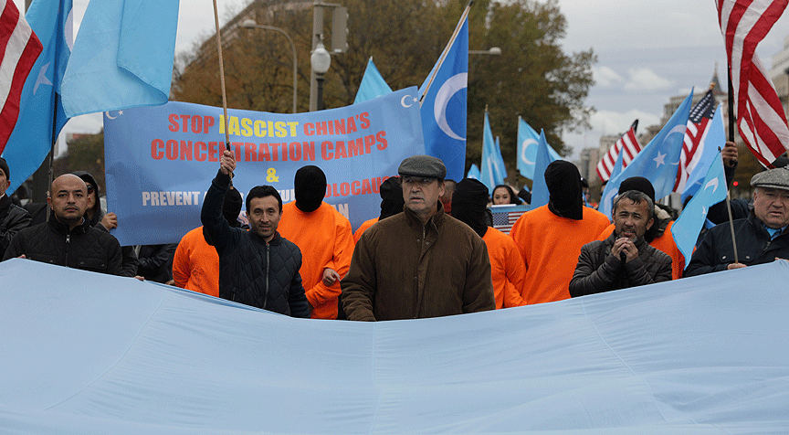 Uygur Türkleri Washington'da Çin'i protesto etti