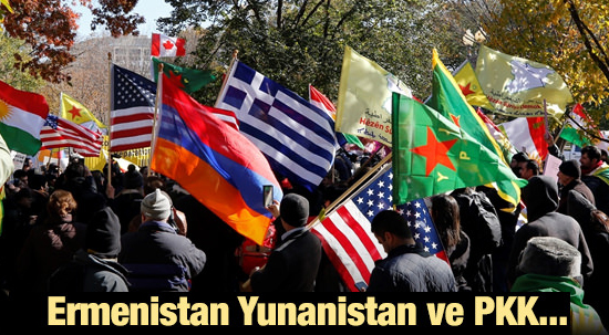 Ermenistan, Yunanistan ve PKK'lılardan Türkiye karşıtı gösteri
