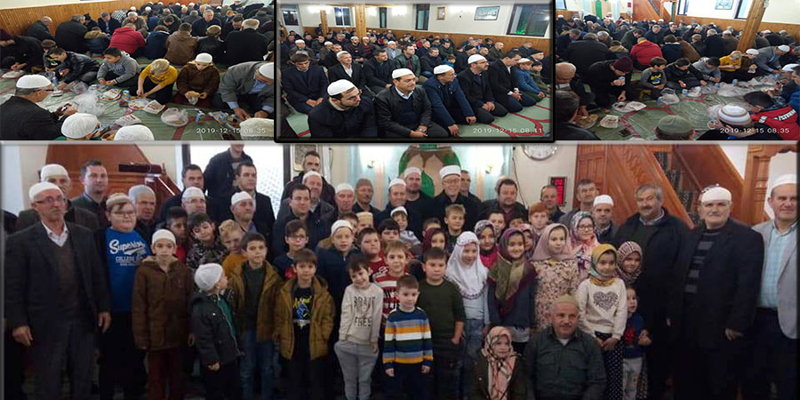 Çocuklar sabah namazını Kurcalı Camii’nde kıldılar