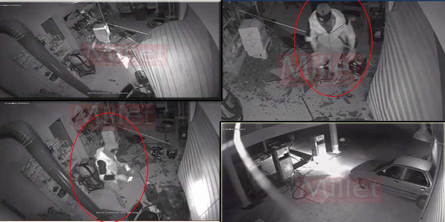 Bakın hırsızlar benzin istasyonunu nasıl soymuşlar !