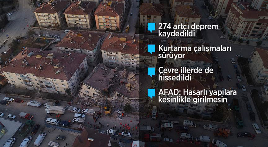 Elazığ depreminde ölenlerin sayısı 22'ye yükseldi, yaralı sayısı 1030