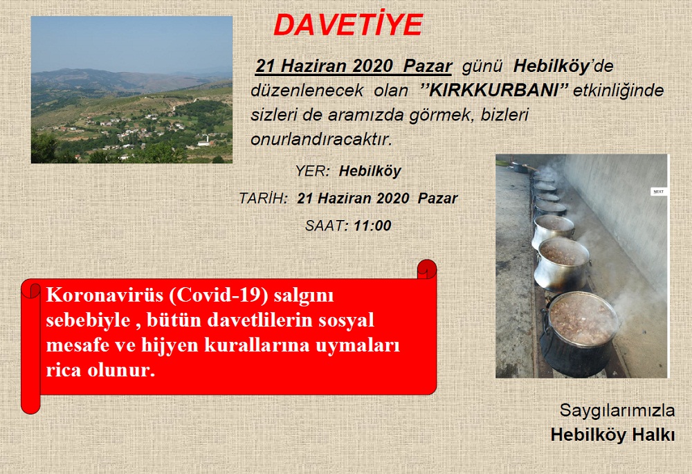 “Kırkkurbanı” bu sene 21 Haziran'da düzenlenecek
