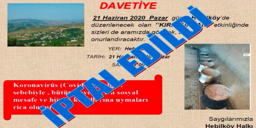 Hebilköy halkı "Kırkkurbanı" etkinliğini iptal etti