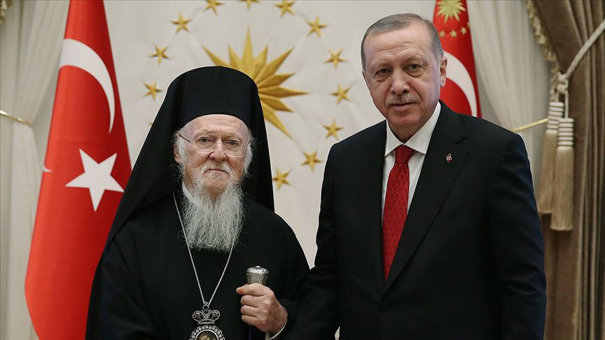Bartholomeos'tan Cumhurbaşkanı Erdoğan'a teşekkür