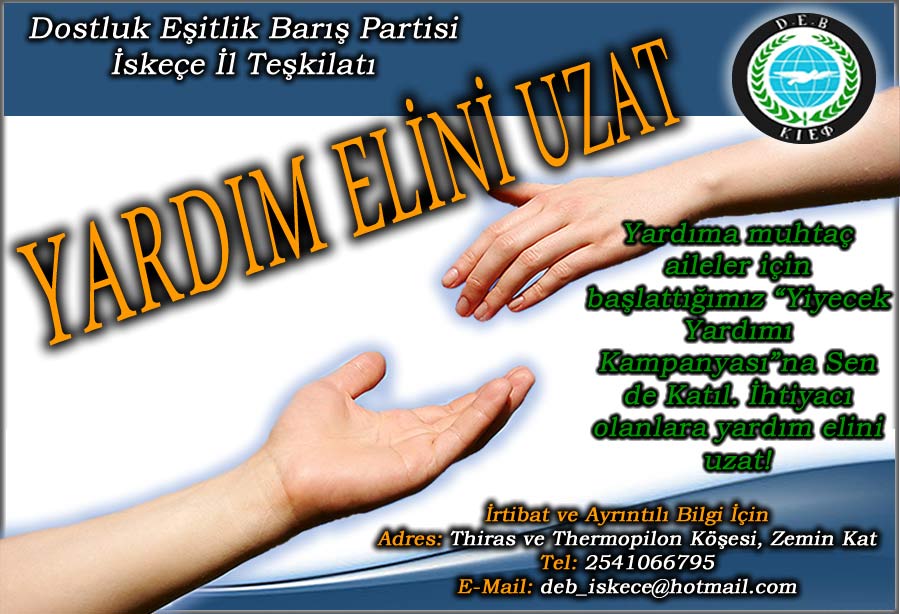 DEB PARTİSİ İSKEÇE İL TEŞKİLATI’NDAN  “YARDIM ELİNİ UZAT” KAMPANYASI