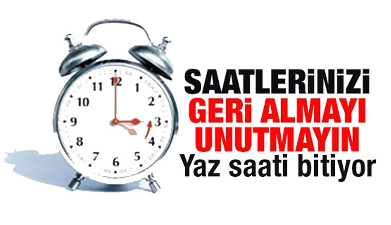 Saatler geri alınıyor!
