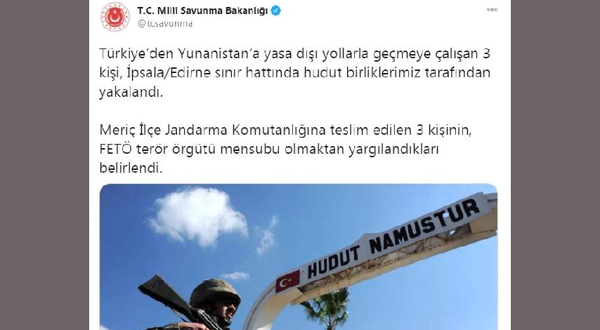 3 FETÖ sanığı, Yunanistan'a geçmeye çalışırken yakalandı