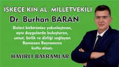 İskeçe Milletvekili Burhan Baran Ramazan Bayramı mesajı yayınladı