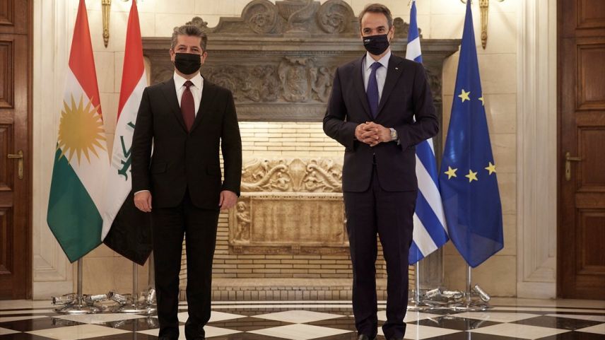 Başbakan Miçotakis ile IKBY Başbakanı Mesrur Barzani görüştü