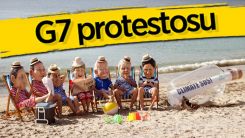 G7 Zirvesi'nde iklim değişikliği protestosu