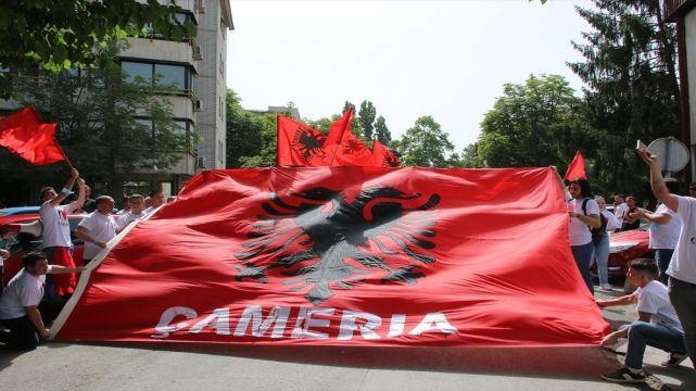 Kuzey Makedonya'da Çamerya katliamının 77'nci yılı nedeniyle yürüyüş düzenlendi