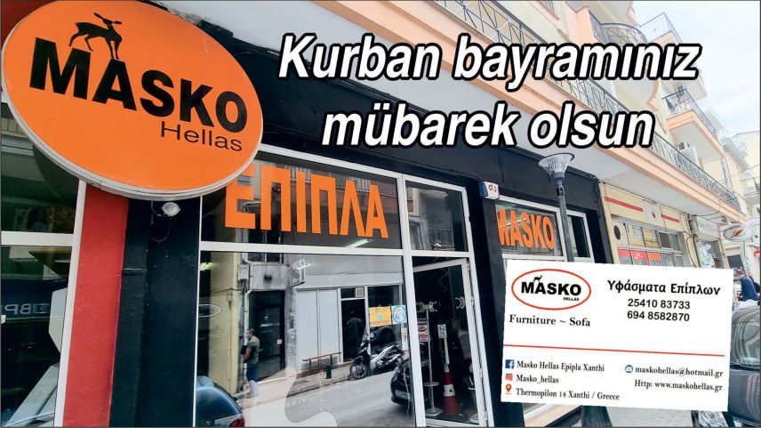 MASKO Hellas mobilya mağazasından bayram tebriği 