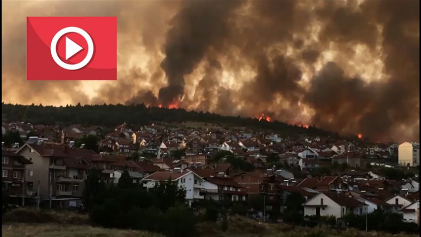Kuzey Makedonya'da orman yangını