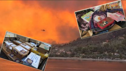 Gümülcine’den yangınzede çocuklara malzeme yardımı