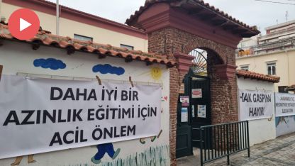Eğitim için yapılan eyleme İskeçe Türk Azınlık Ortaokulu ve Lisesinden tam destek