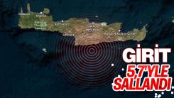 Girit'te 5.7 büyüklüğünde deprem