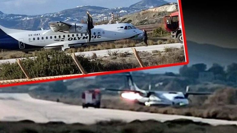 Olympic Air uçağı iniş sonrası pistten çıktı