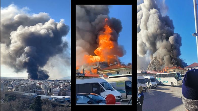 İskeçe şehir merkezinde korkutan yangın