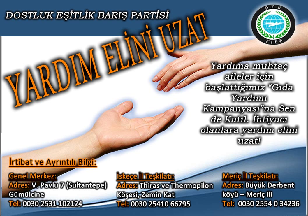 DEB PARTİSİ’NDEN “YARDIM ELİNİ UZAT” KAMPANYASI