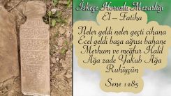 Yerle bir edilen Türk mezarlıktan arta kalan ibretlik bir mezar taşı