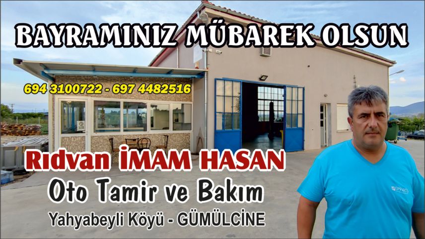 Yahyabeylili Oto Tamir Ustası Rıdvan bayramınızı kutlar