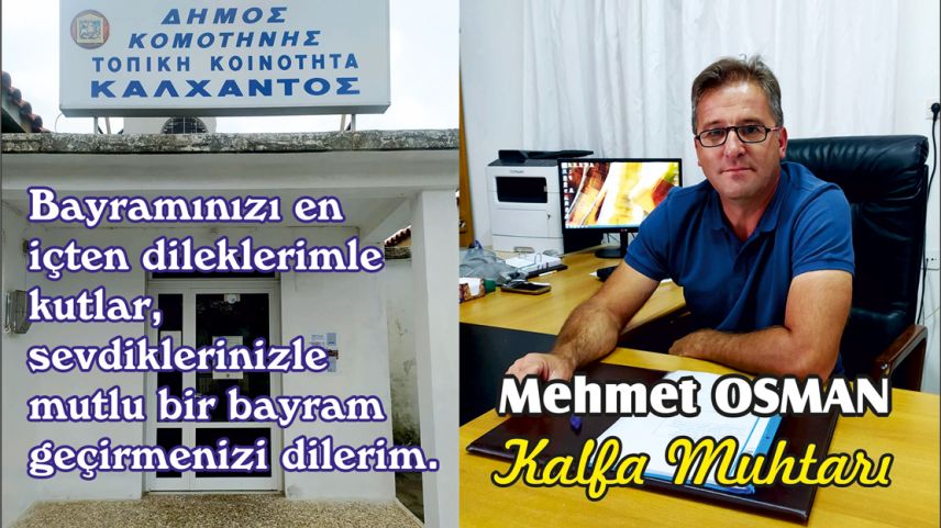 Kalfa Muhtarı Mehmet Omsan bayramınızı kutluyor
