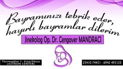 Op. Dr. Cengaver Mandracı'dan bayram tebriği