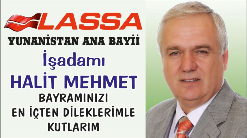 Gümülcineli İşadamı Halit Mehmet'ten bayram kutlaması