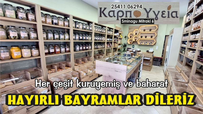 Botanik ürünler, baharat ve kuruyemiş mağazası Karpo İgia'dan bayram tebriği
