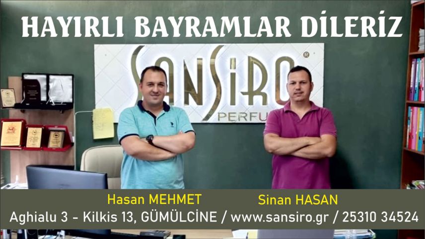 SANSİRO sahipleri sizlere hayırlı bayramlar diler