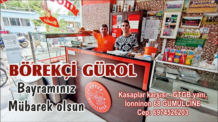 Börekçi Gürol hayırlı bayramlar diler
