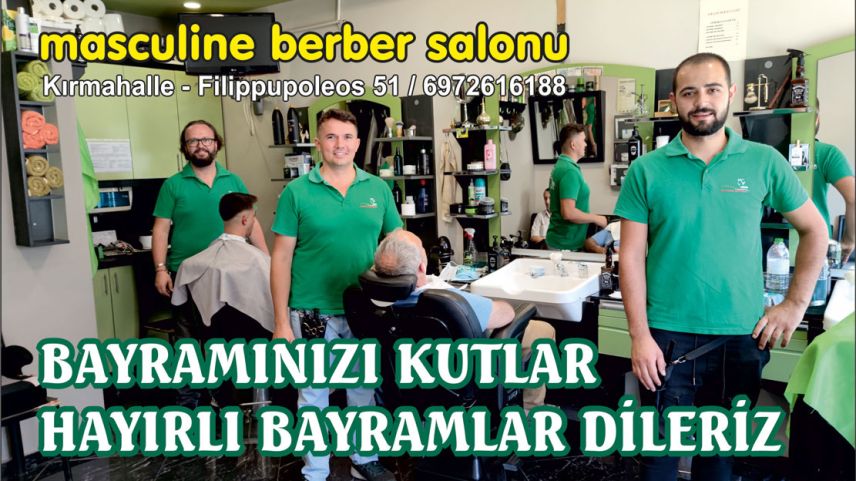 "Masculine" berberleri sizlere mutlu bayramlar diler