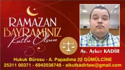 Avukat Aykut Kadir tüm İslam aleminin bayramını kutlar
