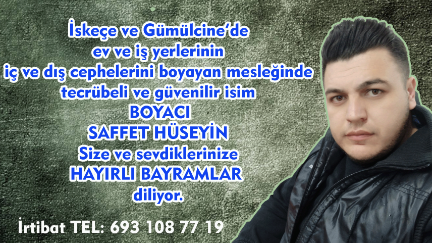 BOYACI SAFFET HÜSEYİN hayırlı bayram diler