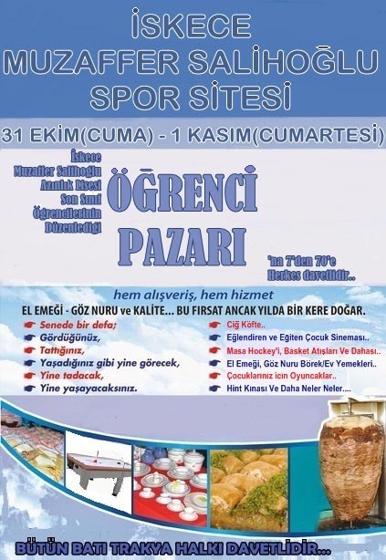 İskeçe Muzaffer Salihoğlu Azınlık Lisesi’nin “Öğrenci Pazarı” 2 gün sürecek