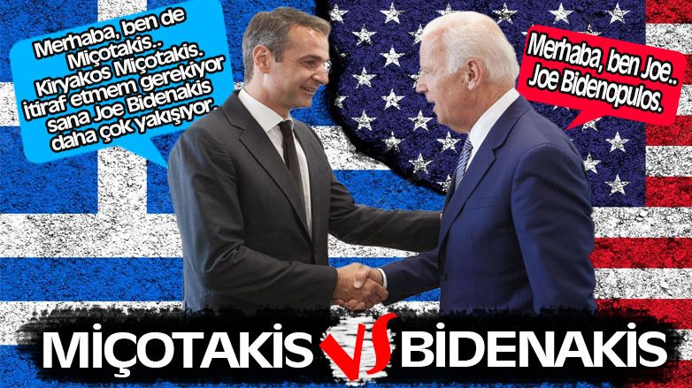 Joe Biden'ın Başbakan Miçotakis'i karşılarken yaptığı espri olay oldu