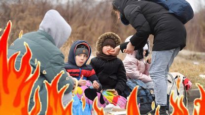 Ukraynalı mülteciler için toplanan yardımlar yandı