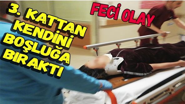 Genç adam 3. kattan boşluğa atladı