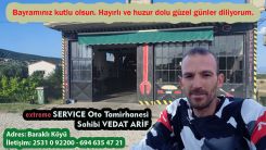 extreme SERVICE oto tamirhanesi sahibi Vedat Arif'ten bayram kutlaması