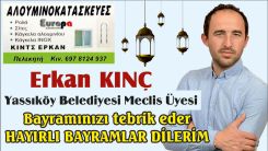 Yassıköy Belediyesi Bağımsız Meclis Üyesi Erkan Kınç'tan bayram mesajı