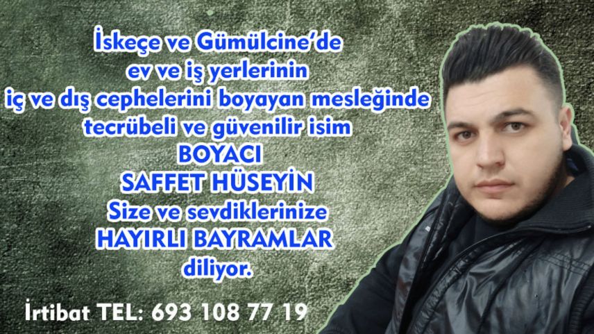 Boyacı Saffet Hüseyin Kurban Bayramınızı tebrik eder