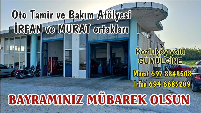 Oto tamir ustaları Murat ve İrfan'dan bayram tebriği