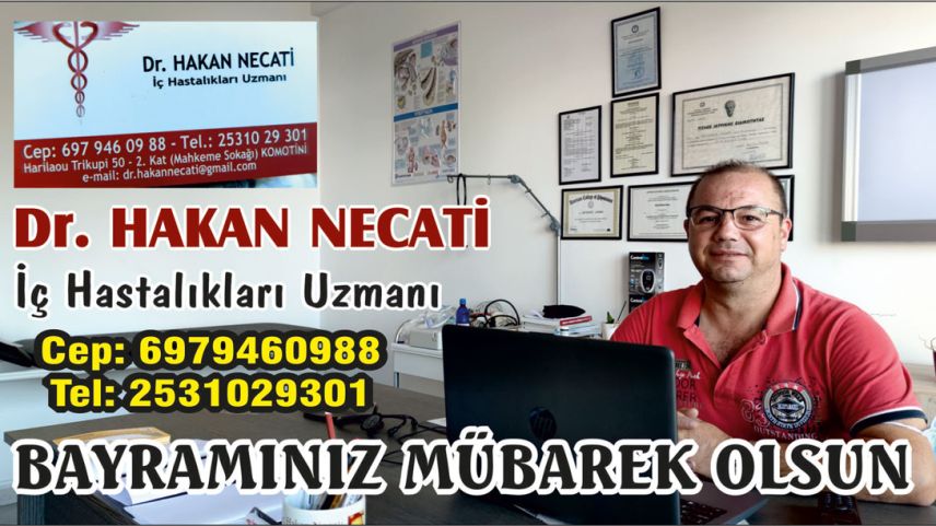İç Hastalıkları Uzman Dr. Hakan Necati'den bayram mesajı