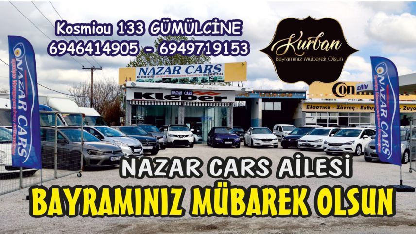NAZAR CARS Ailesi hayırlı bayramlar diler