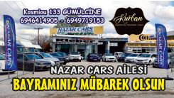 NAZAR CARS Ailesi hayırlı bayramlar diler