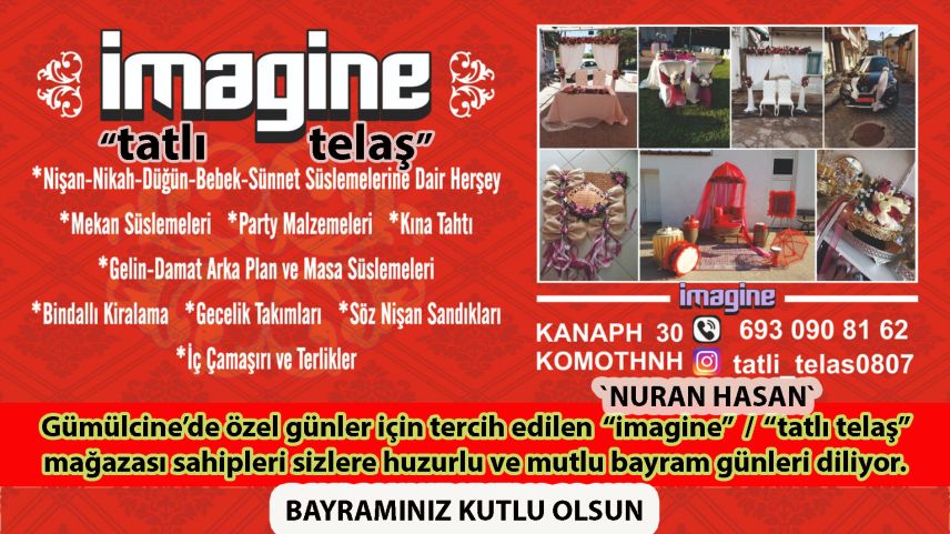 Özel günlerin tercihi İMAGİNE/TATLI TELAŞ kurban bayramınızı kutlar