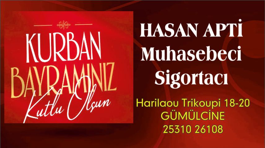 Muhasebeci - Sigortacı HASAN APTİ bayramınızı kutlar