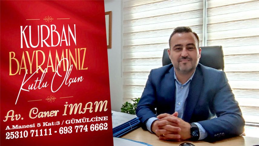 Avukat CANER İMAM kurban bayramınızı kutlar
